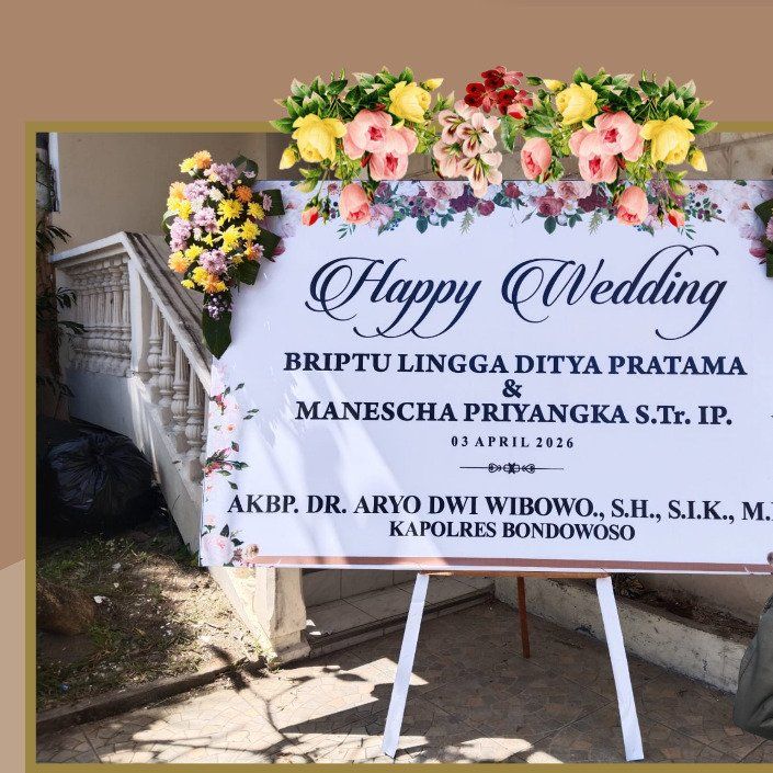 Papan karangan bunga ucapan pernikahan